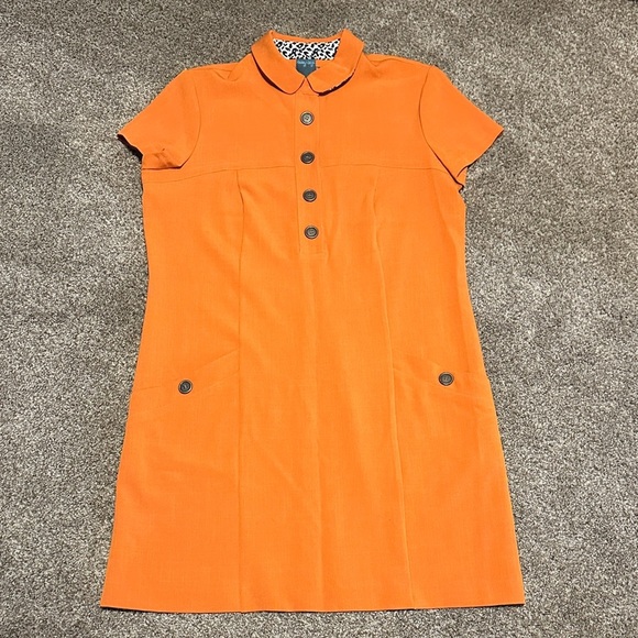 Size 14 Orange Button-Up Women's Dress - Picture 1 of 6